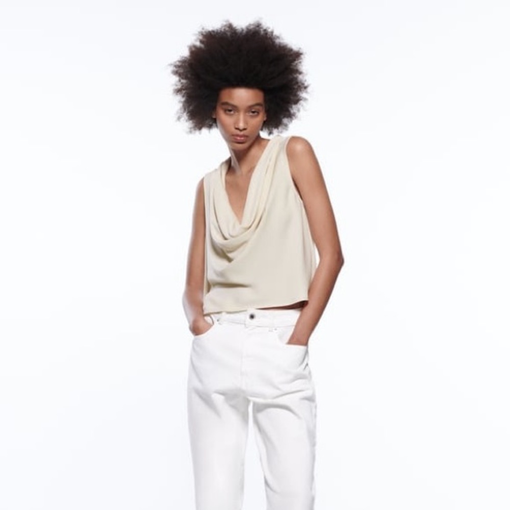 Zara Flowy Neckline Top